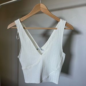 Zara white cropped tank top size medium